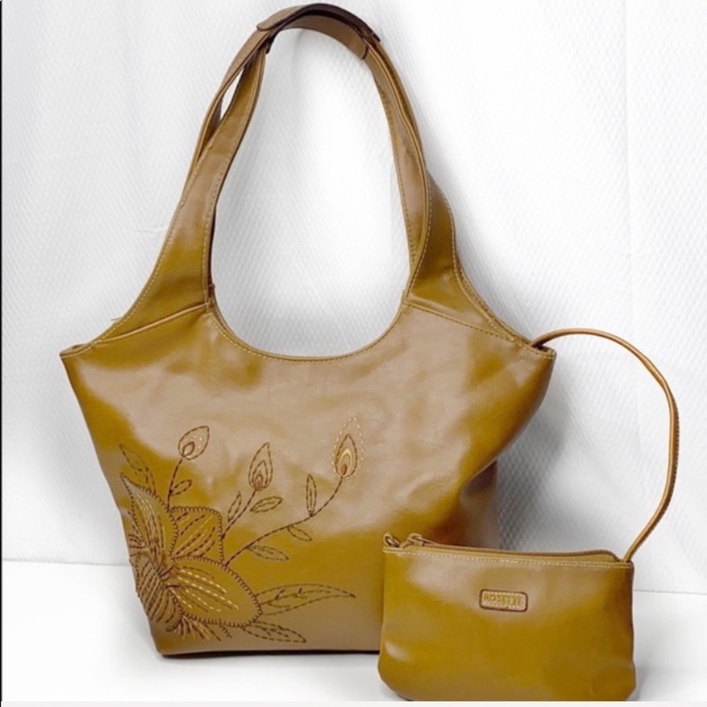 Rosetti embroidered Tan shoulder bag